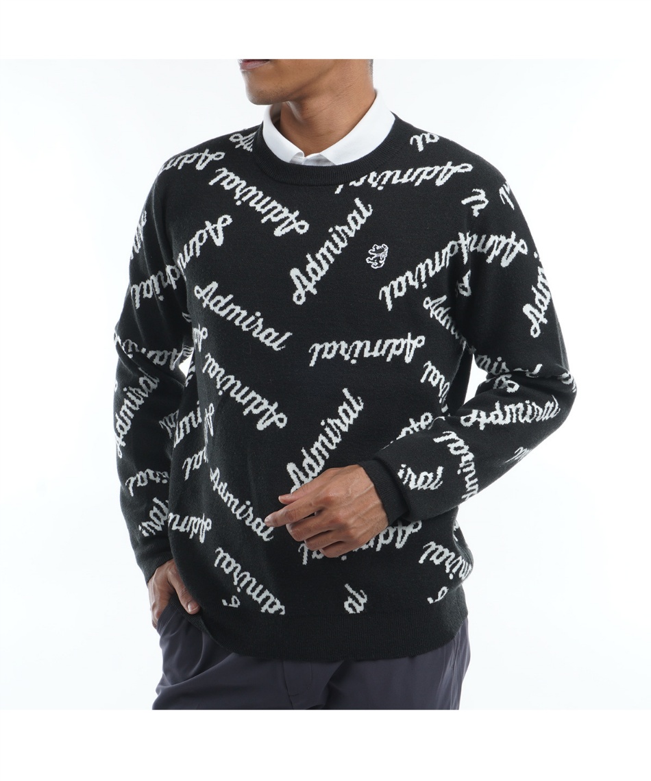 ゴルフウェア セーター ロゴジャガード クルーネックニット ADMA291