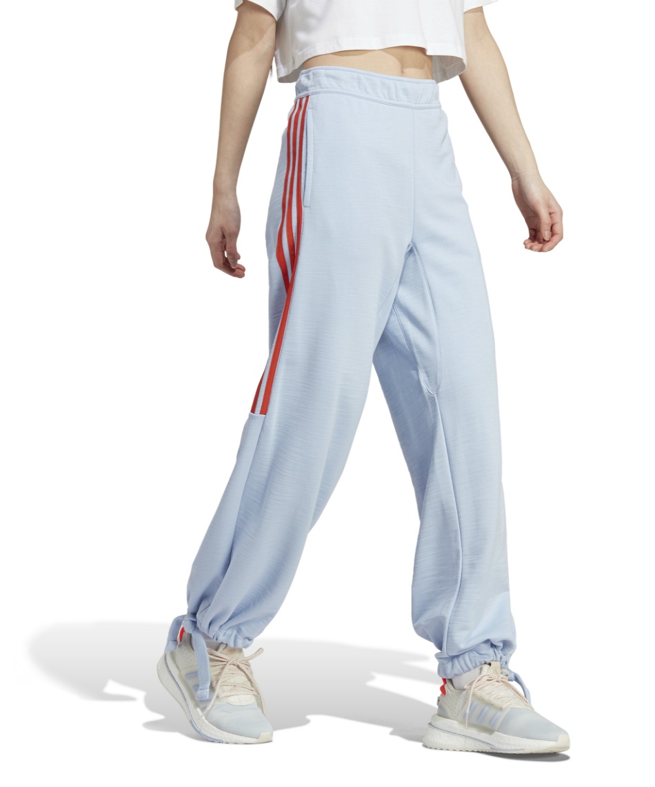 新品 adidas アディダス スウェット ニット パンツ ジョガーパンツ テーパード 細身 ロゴ 灰 グレー 白系 【 O LL 】