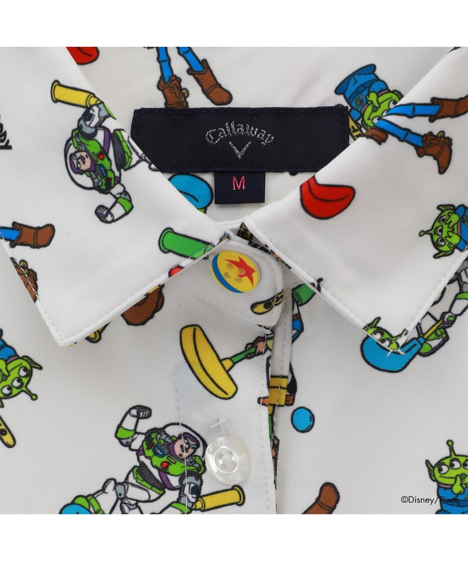 【新品】キャロウェイゴルフシャツコラボTOYstoryポリエステル天竺半袖 紺M Callaway キャロウェイ ゴルフ TOY STORY メンズ ポリエステル