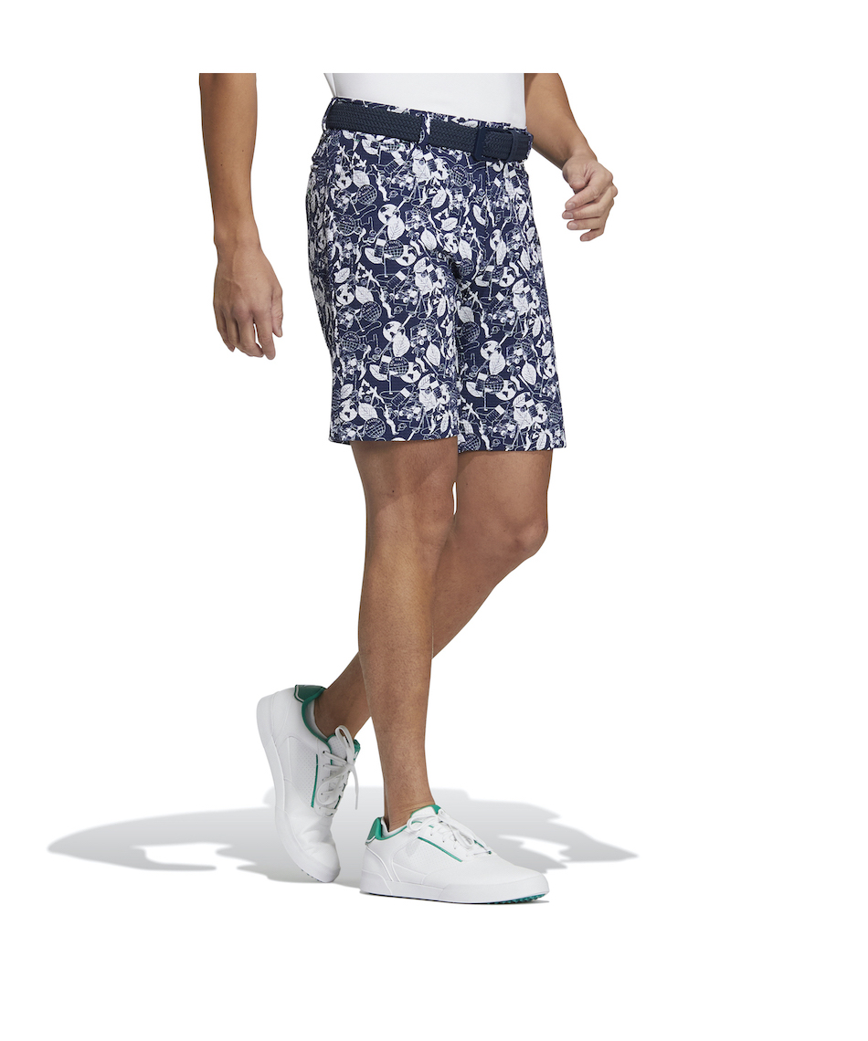 ゴルフウェア ショートパンツ PLAY GREEN サッカープリント ショート