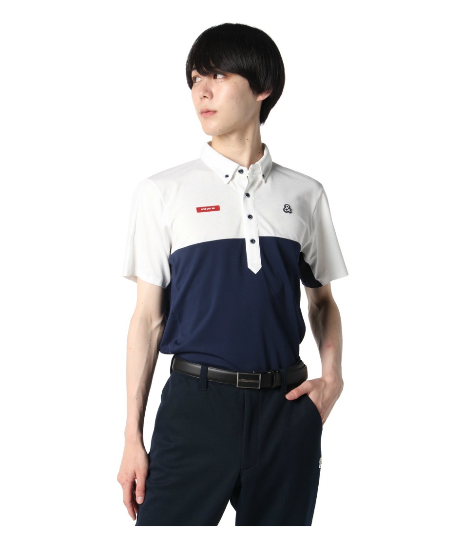 and per se ネイビー ポロシャツ＆ベルト ゴルフ 25FW NAVY EDITION