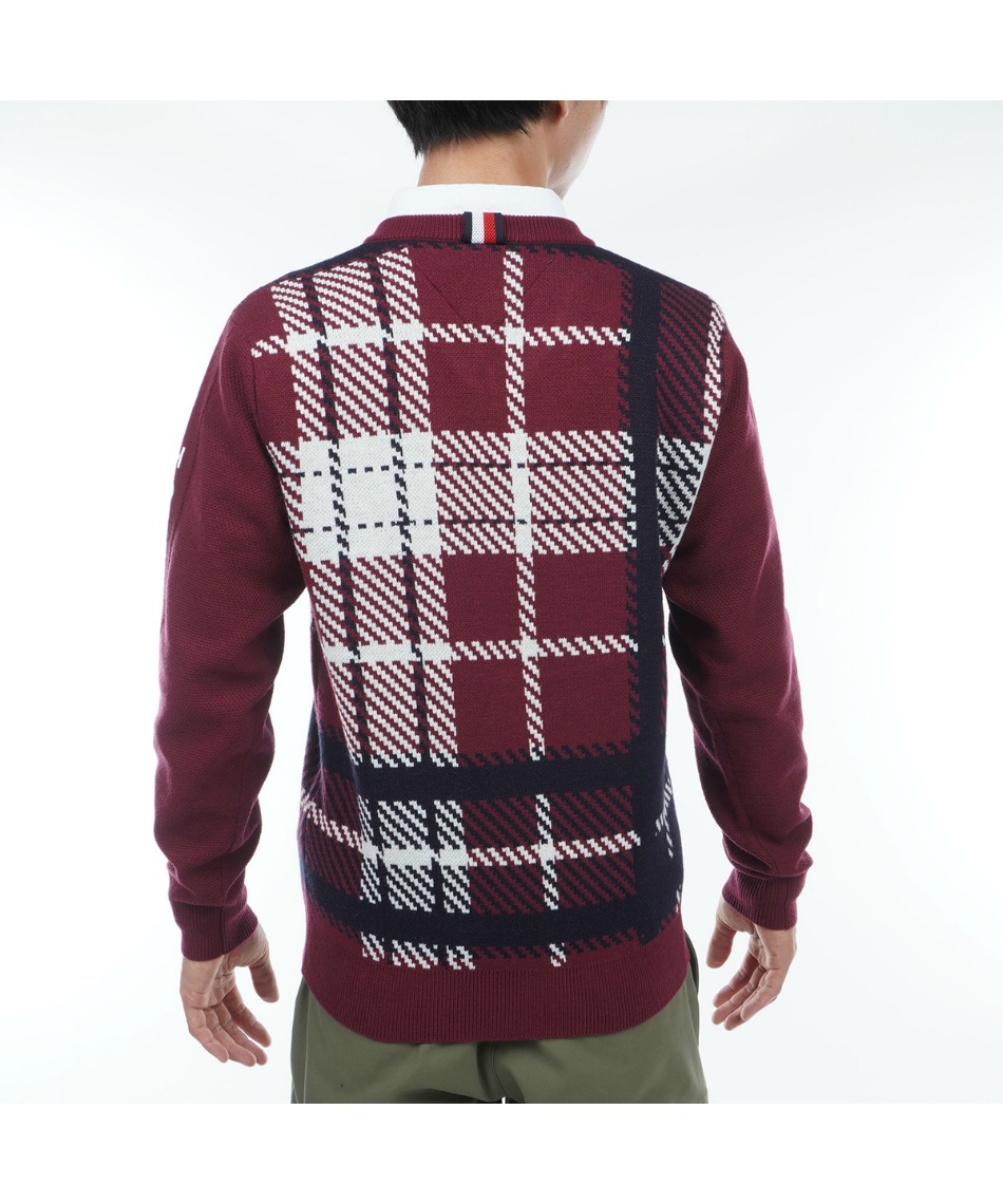 新品　トミー ヒルフィガーゴルフ 蓄熱裏地 ニットセーター チェック柄 M 新品 トミー ヒルフィガーゴルフ 蓄熱裏地 ニットセーター