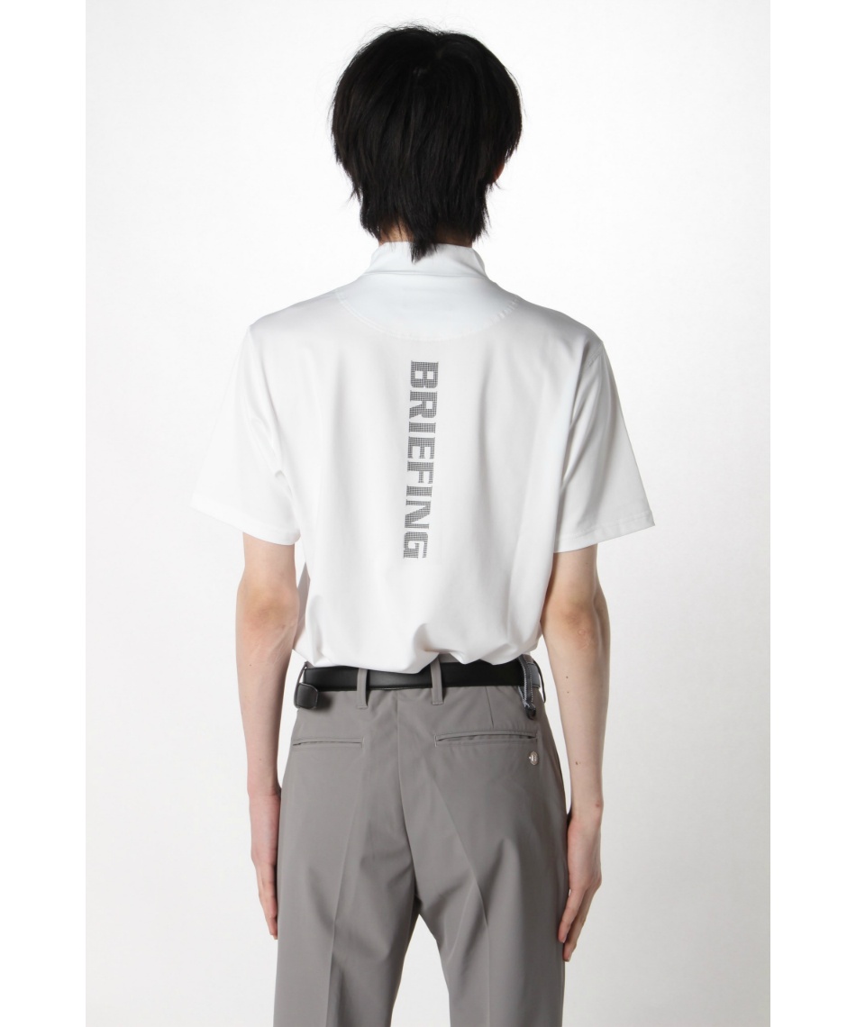 極美品 ブリーフィング BRIEFING ロゴライン　モックネック　半袖シャツ 特価/即納】BRIEFING GOLF 2024 ブリーフィング メンズ バック