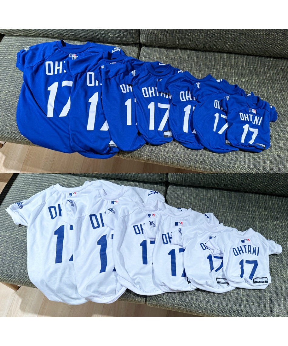 犬 服 ドジャース 大谷Tシャツ ホワイトS SHO-4014W-SM【ご自宅