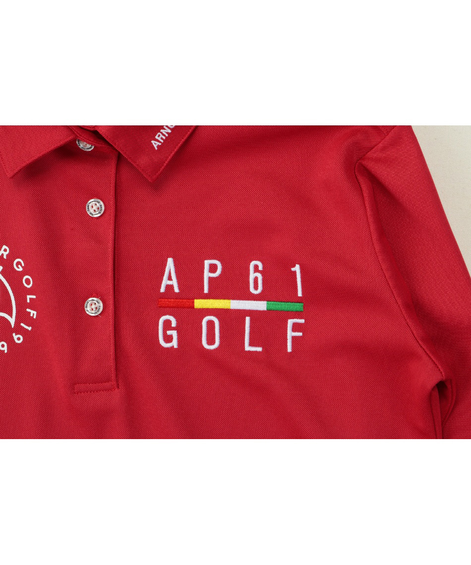 ゴルフウェア ポロシャツ 長袖 刺繍ベーシック長袖ポロシャツ