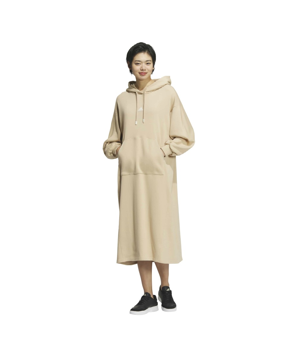 【美品】adidas ニットワンピース ドレス 長袖 CD6896 XLサイズ アディダス(adidas) スウェット ワンピース 長袖 ワーディング