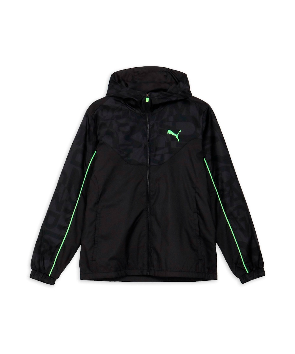 Bristol M ピステ・ウィンドブレーカー 黒/緑/灰色 ヒョウ柄 ウインドブレーカー ジャケットトレーニング FOUNDATION ブラッシュド