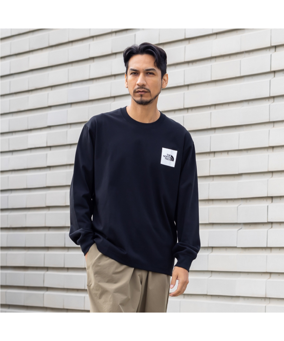 Tシャツ 長袖 ロングスリーブスクエアロゴティー NT82334 K2 【国内