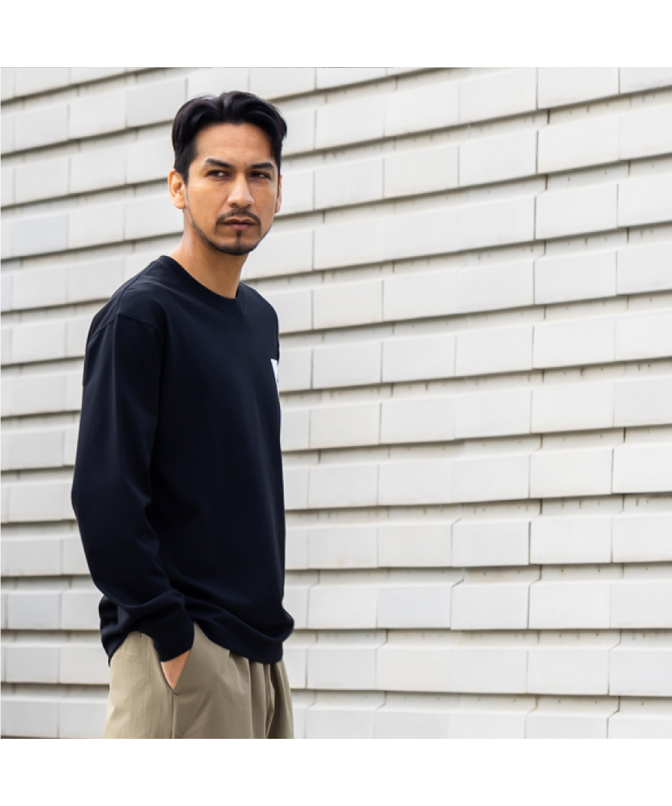 Tシャツ 長袖 ロングスリーブスクエアロゴティー NT82334 K2 【国内