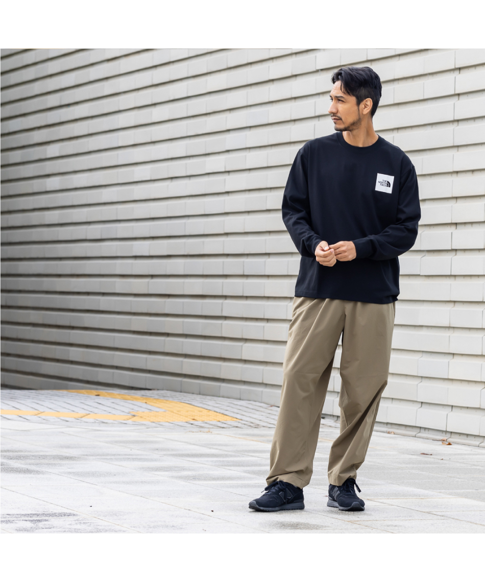 Tシャツ 長袖 ロングスリーブスクエアロゴティー NT82334 K2 【国内