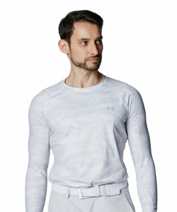 l|Cg54pt 32% OFF^SALE yzA_[A[}[(UNDER ARMOUR) St A_[EFA  UA ISO-CHILL FITTED CAMO LONG SLEEVE CREW NECK SHIRT 6001244-100 Y 100 MD