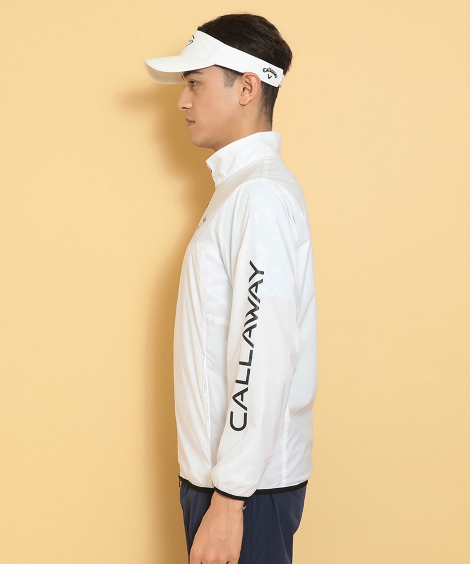 キャロウェイ　パイルジャカード　フルジップ　スウェット　ブルゾン　長袖　白 Callaway - キャロウェイ パイルジャカード フルジップ