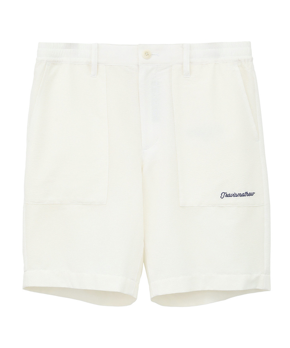 NewBalance golf ホワイト シアサッカー　ショートパンツ　ゴルフ 接触冷感 ショートパンツ (MENS) | new balance golf