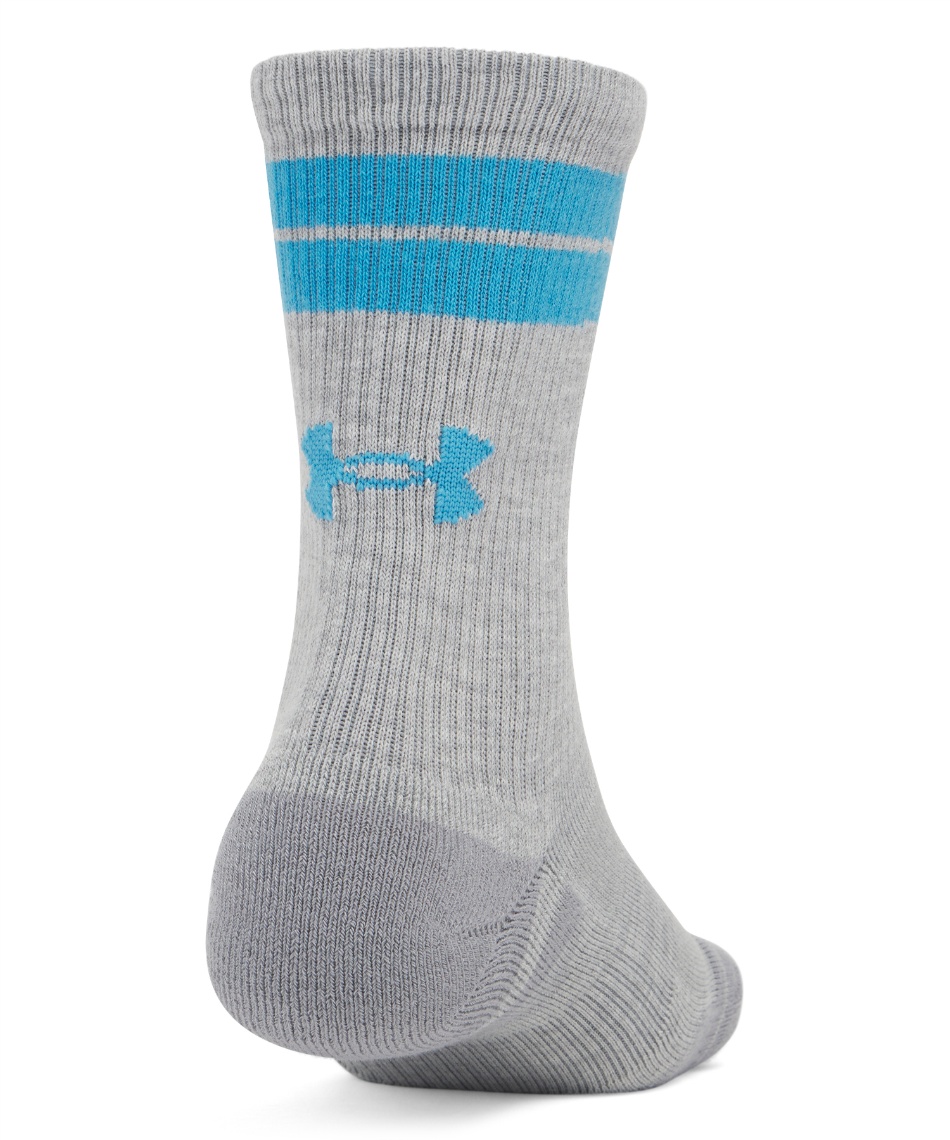 Under Armour ストライプソックス 白/青/黄 ソックスUAパフォーマンステック ノベルティ クルー ソックス 3
