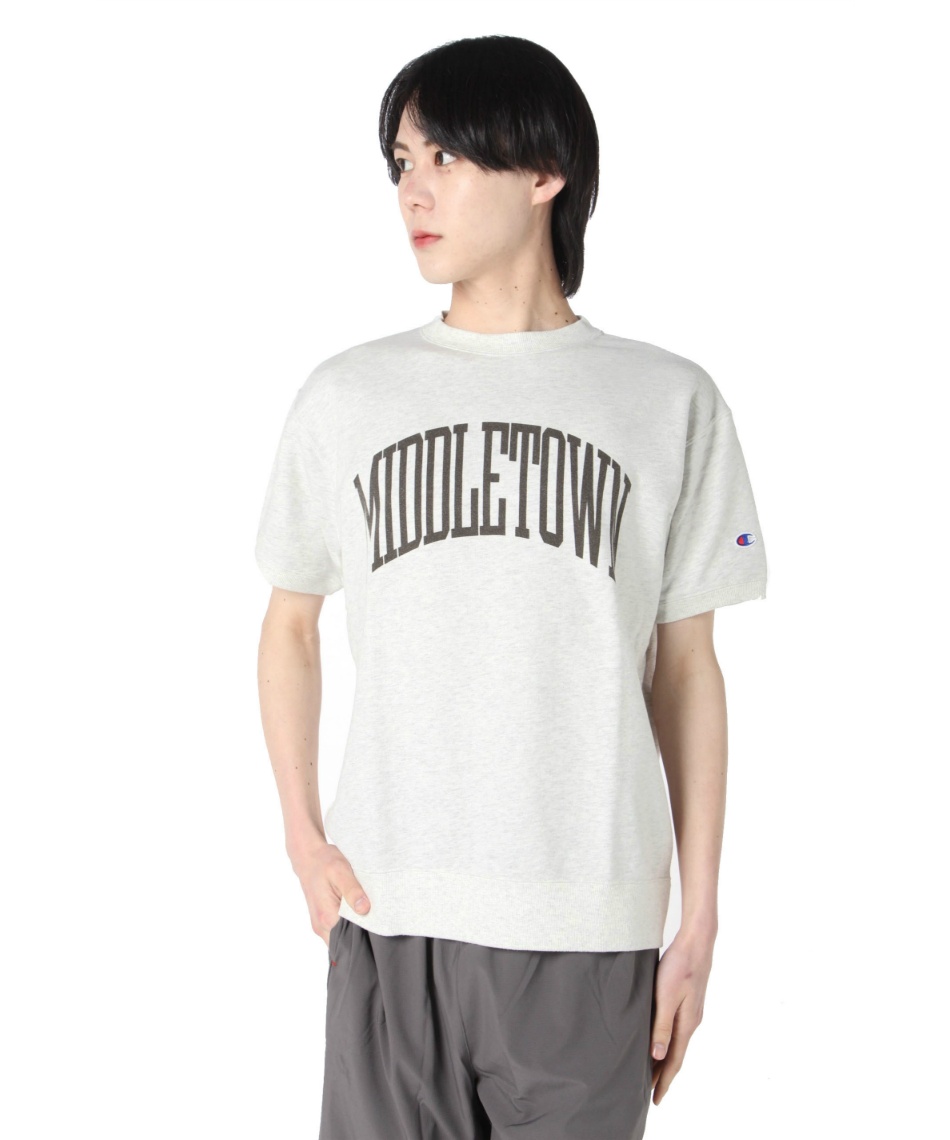 チャンピオン　Ｌ　ショートスリーブクールネック　スウェットシャツ　半袖 Champion トレーナー スウェット 「Champion/チャンピオン