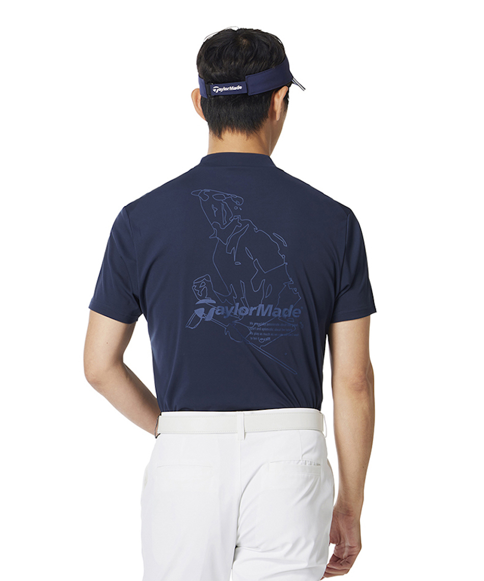 【TaylorMade】新品✨S フリル袖モックネックシャツ　夏ゴルフ　パープル テーラーメイド（TAYLORMADE）（メンズ）モックネック ゴルフ