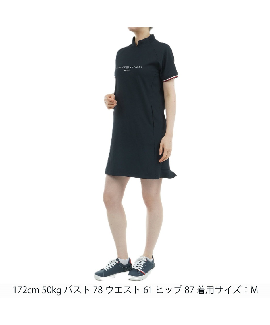   - 新品❗️ トミーヒルフィガーゴルフ M 半袖モックネックワンピース ブラック 新品 トミーヒルフィガーゴルフ M 半袖モックネックワンピース