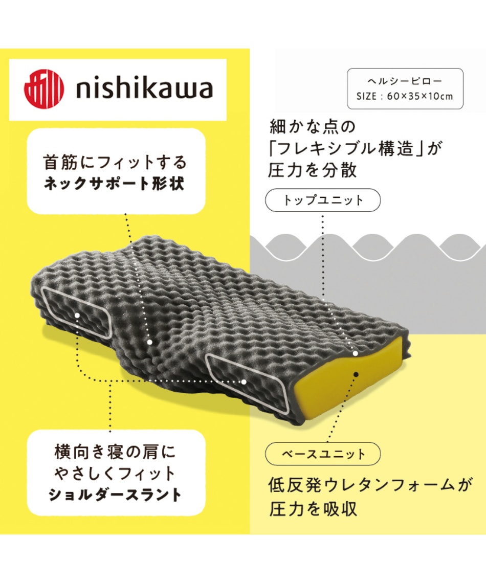 西川(nishikawa) ピロー 睡眠Labo Dots ヘルシーピロー