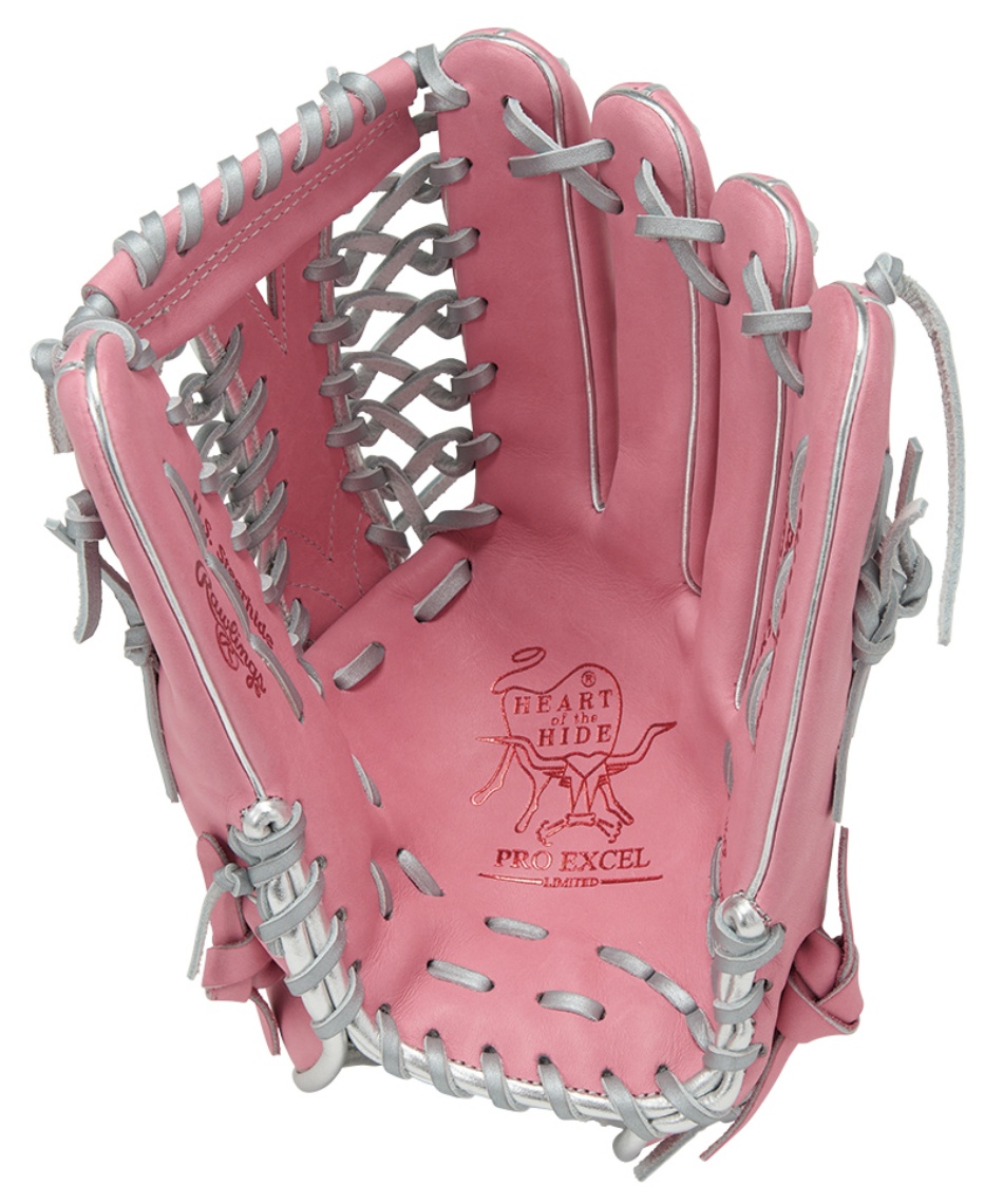 Rawlings 軟式野球グローブ ピンク/ホワイト　外野用　HOH 野球 ローリングス HOH 軟式グローブ グラブ 軟式用 外野手用 大人用