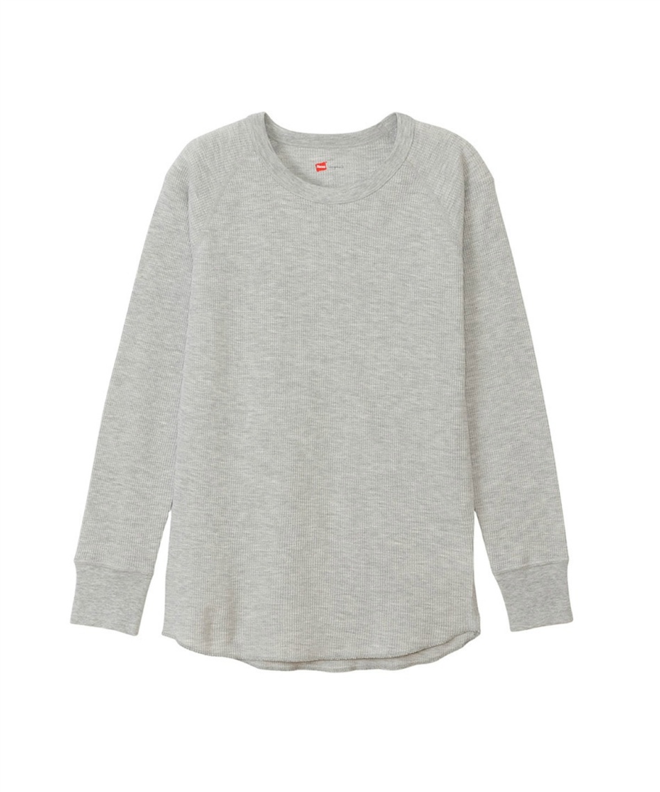 ヘインズ(Hanes) Tシャツ 長袖 ワッフルクルーネックロングスリーブT