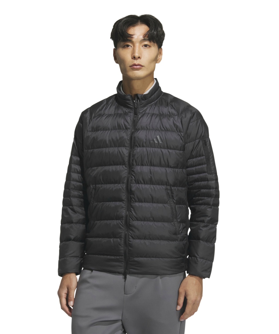 獲得ポイント240pt 【送料無料】アディダス(adidas) ゴルフウェア ブルゾン アームポケット付き フルジップ ダウンジャケット JVU96 【国内正規品】【2025年秋冬モデル】 メンズ ブラック J/L