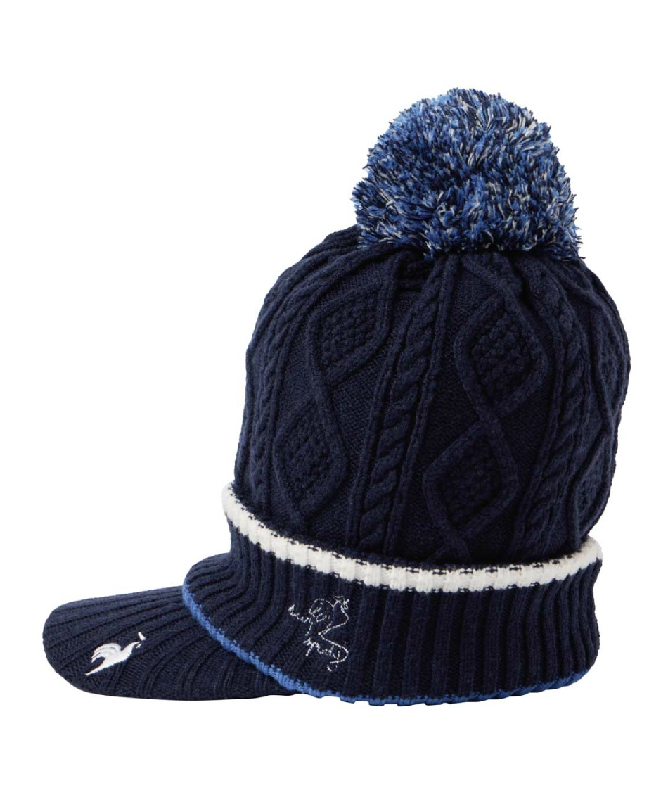 ルコックスポルティフ(le coq sportif) ゴルフ ニット帽 ケーブル編み