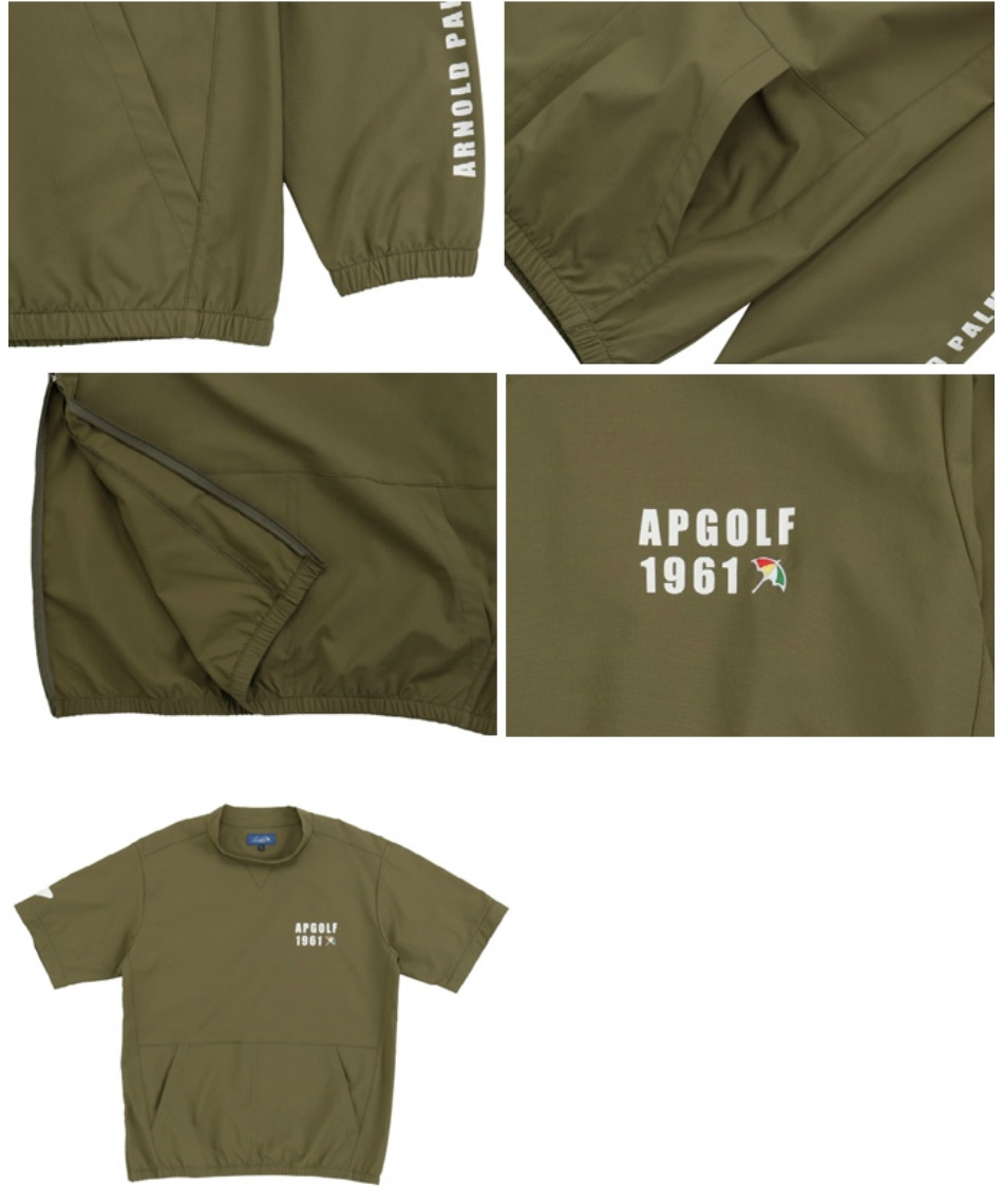 ゴルフウェア ブルゾン 2WAY ストレッチプルオーバージャケット