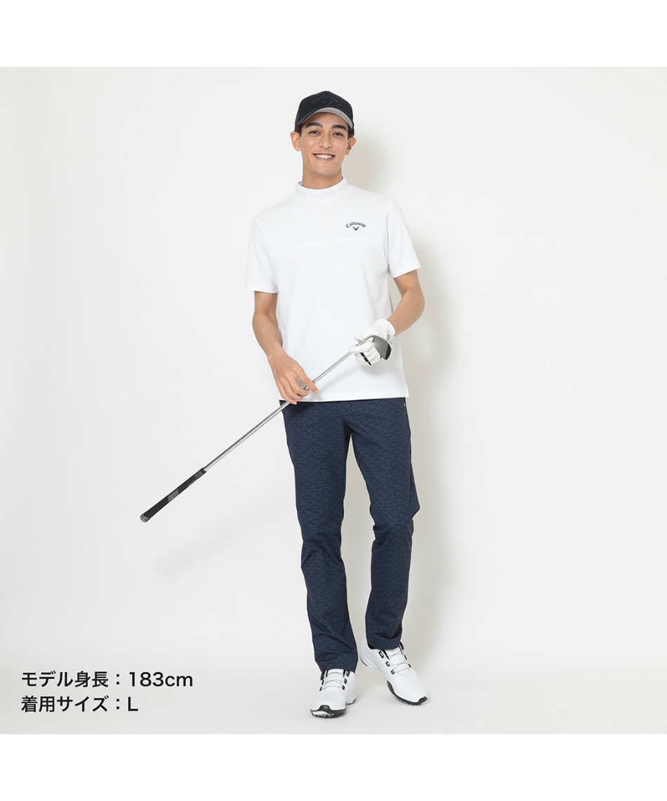 ゴルフウェア ロングパンツ 8WAYストレッチロゴプリントカルゼパンツ