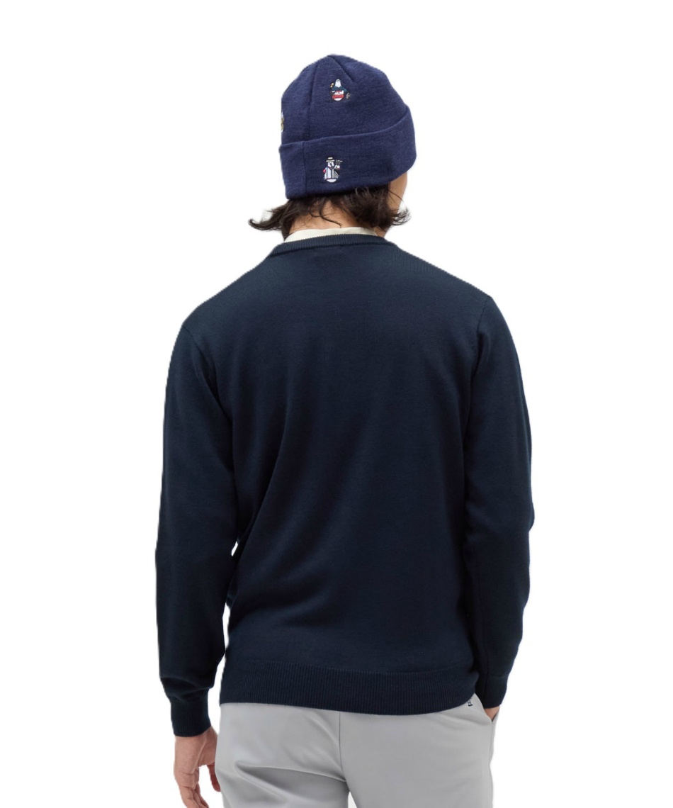 Munsingwear wool　ニット　刺繍　L　ネイビー　ゴルフ マンシング(Munsingwear) ゴルフウェア セーター アーカイブペンギン