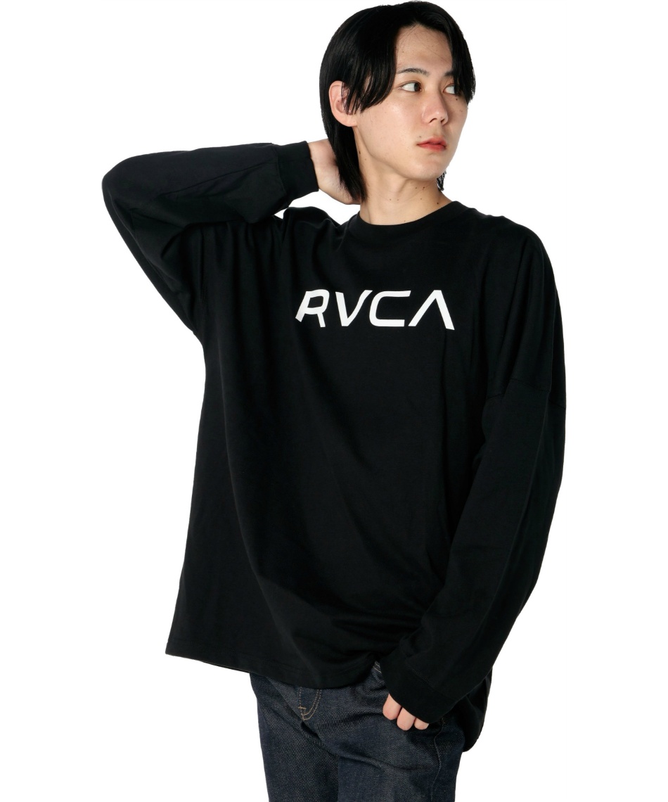�l���|�C���g54pt 21% OFF�^SALE �y���������z���[�J(RVCA) �X�E�F�b�g THREE BOX L/S T BF042052 �����Y BLK L