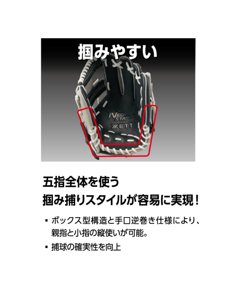 ゼット(ZETT) 野球 一般軟式グローブ オールラウンド ネオ