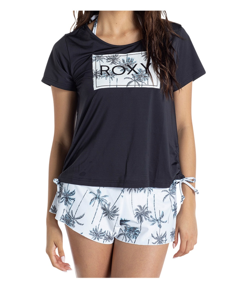 ROXY ラッシュTシャツ付き下着 ロキシー(ROXY) 水着 ビキニ ラッシュTシャツ付き 水着3点セット