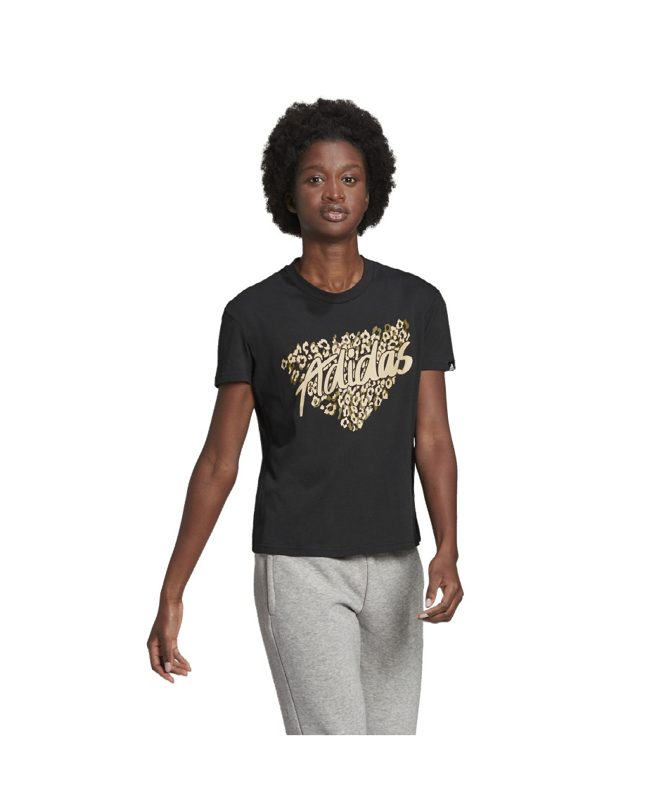 アディダス(adidas) Tシャツ 半袖 レオパード グラフィック Tシャツ