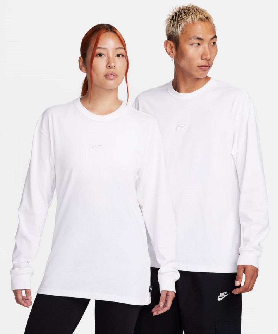 ホワイト 長袖 スウェット Tシャツ Tシャツ 長袖 NSW PREM エッセンシャル SUST LS Tシャツ DO7391-100