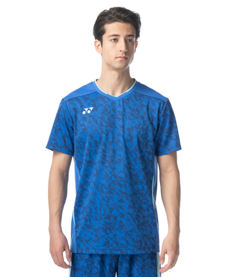 YONEX ゲームシャツ ブルー L 10523 日本代表モデル 国内正規新品 ヨネックス(YONEX) バドミントンウェア ゲームシャツ フィットスタイル