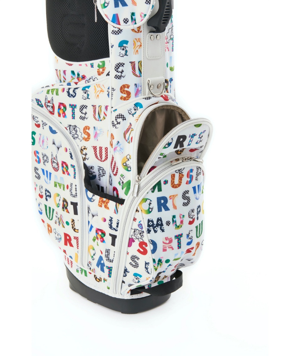 MUスポーツカラフルロゴプリント総柄スタンドキャリーバック MU SPORTS スタンドキャディバッグ カラフルロゴプリント総柄スタンド