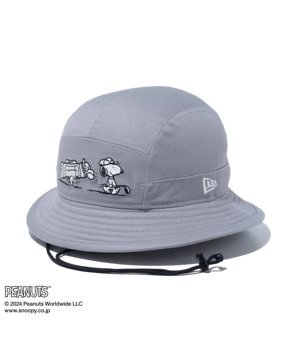 スヌーピー　ニューエラ　ゴルフ　ハット　グレー ニューエラ(NEW ERA) ゴルフ ハット スポーツバケット PEANUTS
