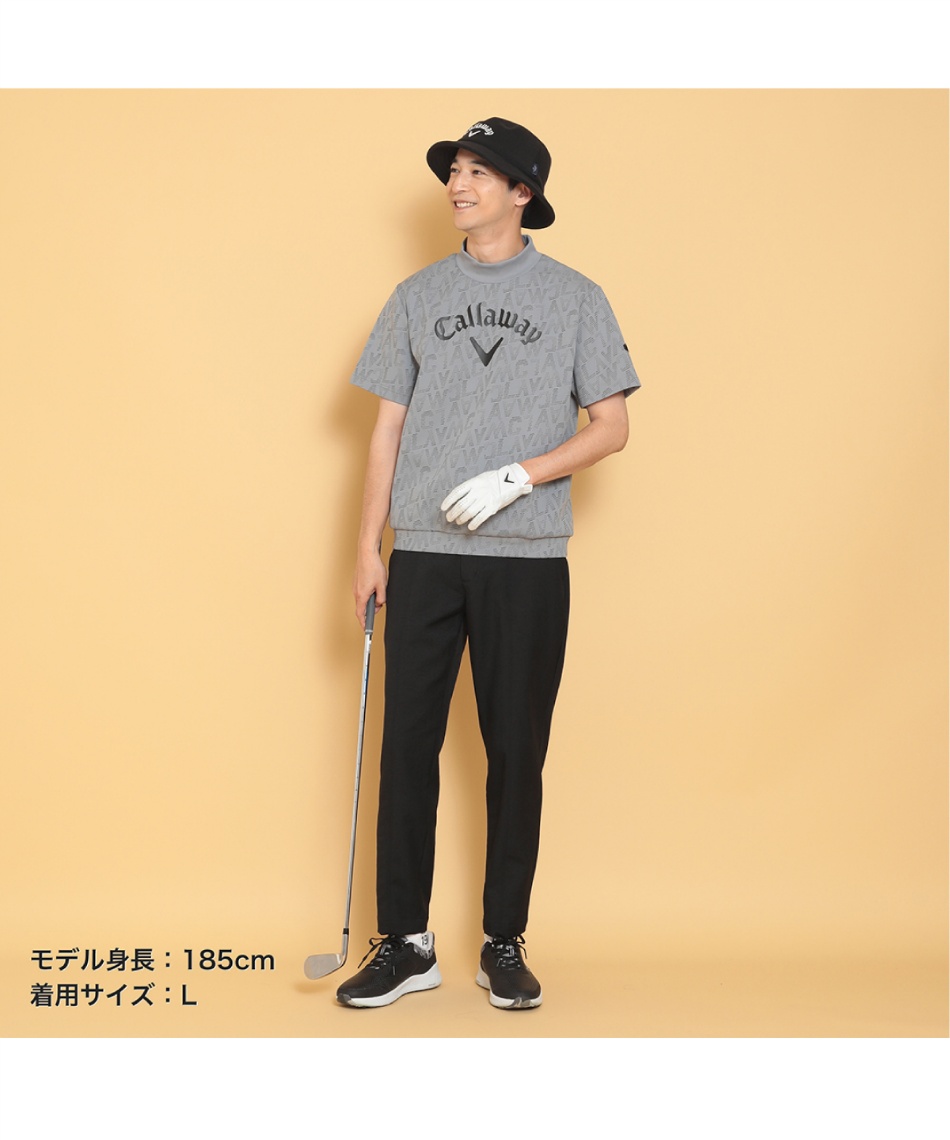 ゴルフウェア スウェット ロゴプリントハーフゲージ半袖スウェット