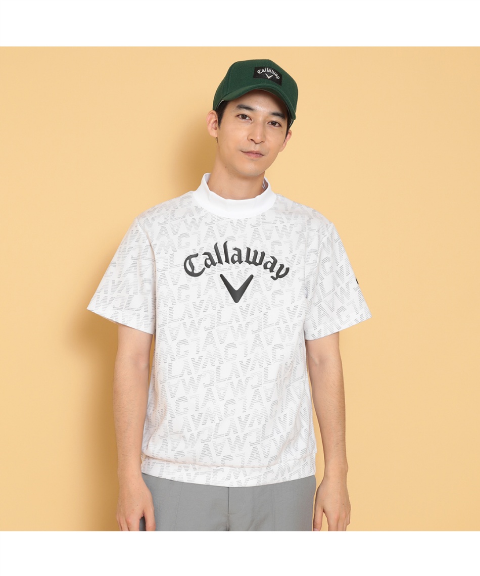 ゴルフウェア スウェット ロゴプリントハーフゲージ半袖スウェット