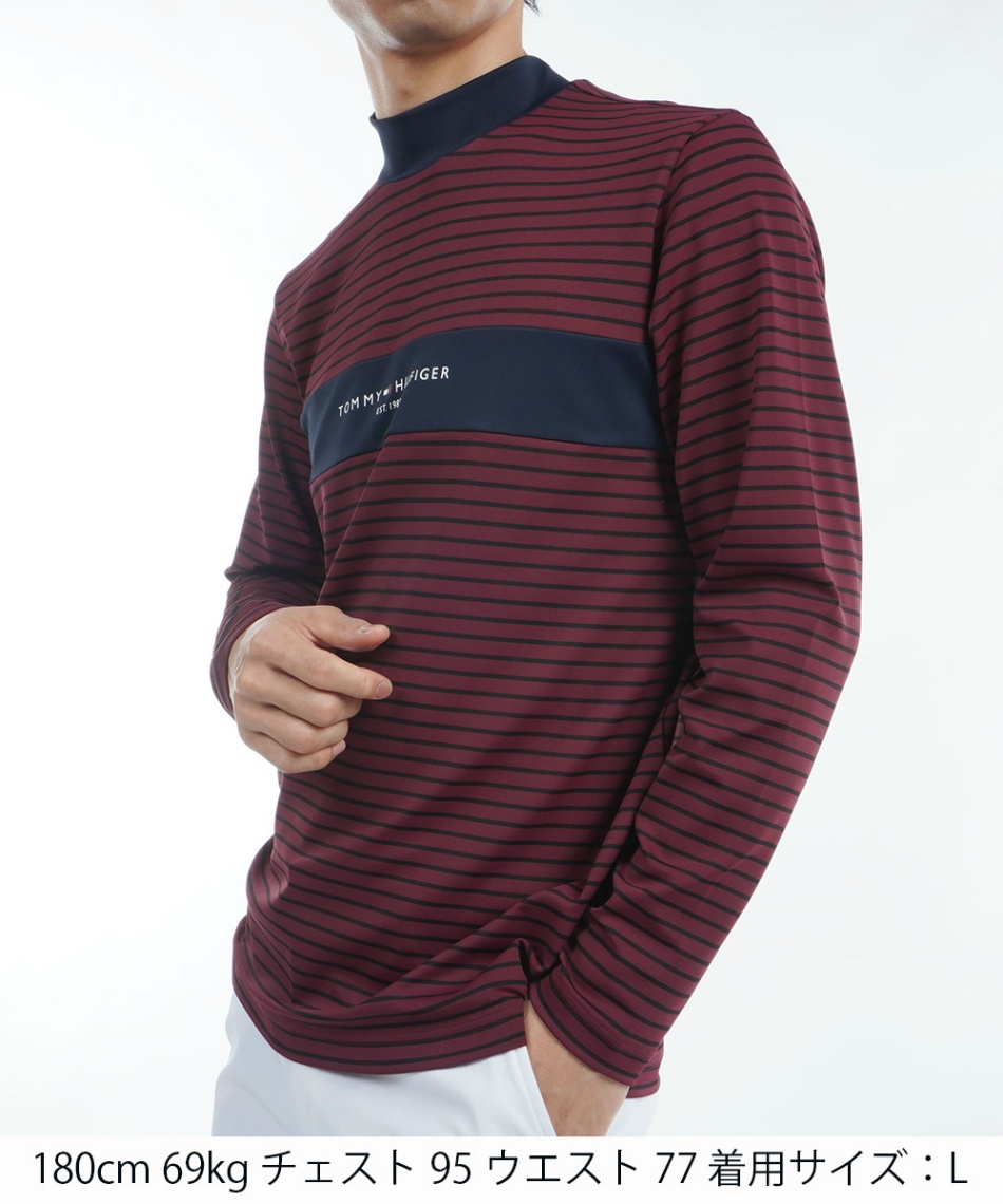   GOLF モックネック長袖シャツ ロゴ 微起毛 M トミーヒルフィガーゴルフ(TOMMY HILFIGER GOLF) ゴルフウェア