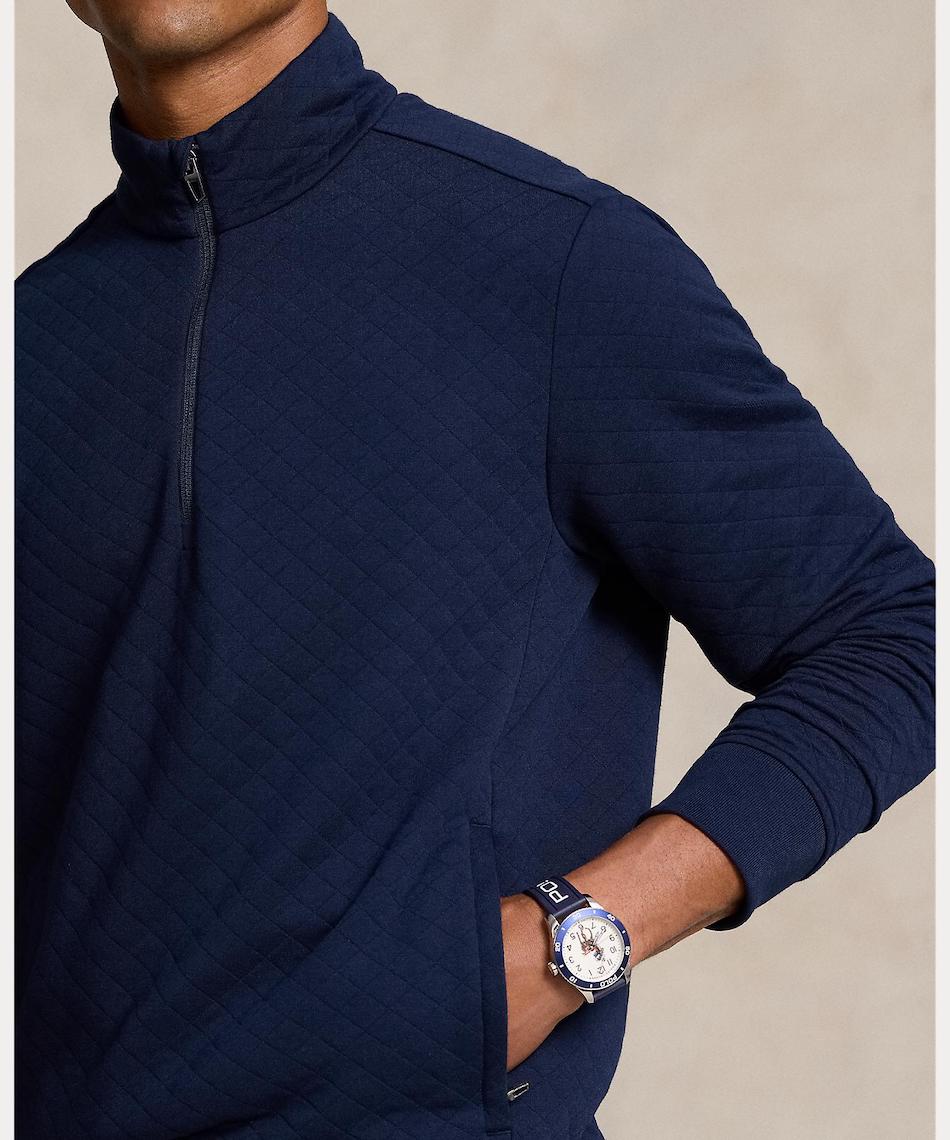 ゴルフウェア スウェット キルティングハーフジップトレーナー