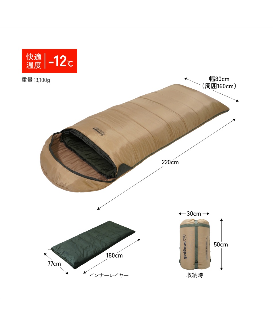 スナグパック(Snugpak) マミー型シュラフ ベースキャンプスリープ