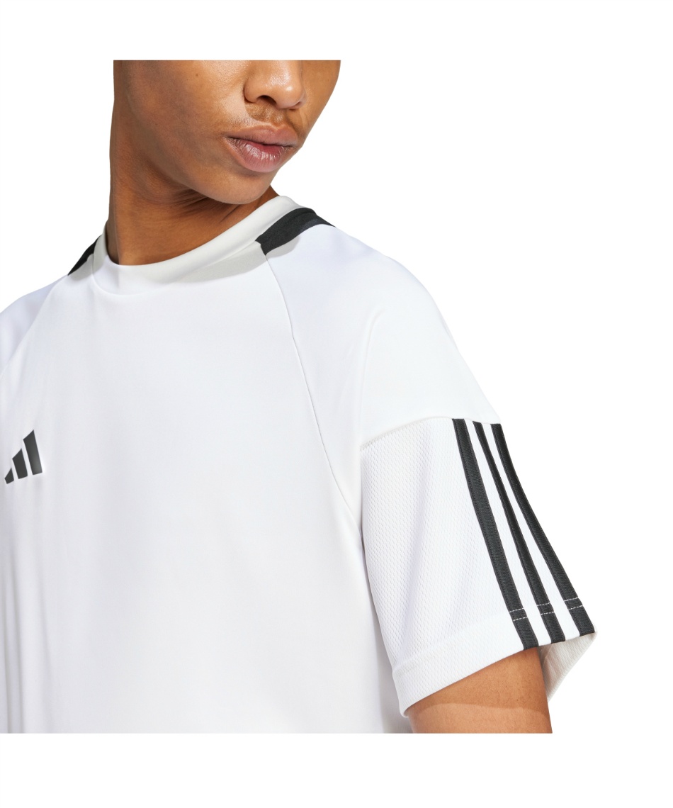 adidas ストライプ 半袖Tシャツ ホワイト/ネイビーMsize アディダス アディカラースリーストライプス ピンストライプ半袖
