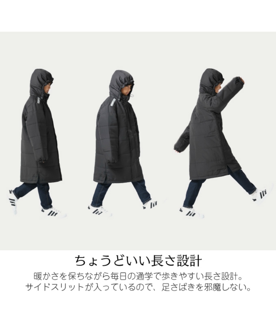 ジュニアベンチコート 子供 ジャケット アウター フード付き