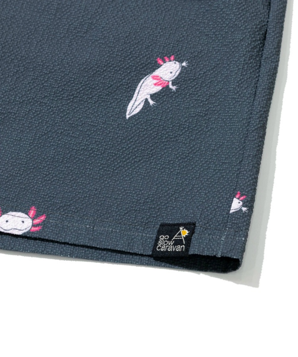 緋燗華 ショートパンツ ストレッチサッカー総柄プリントイージー