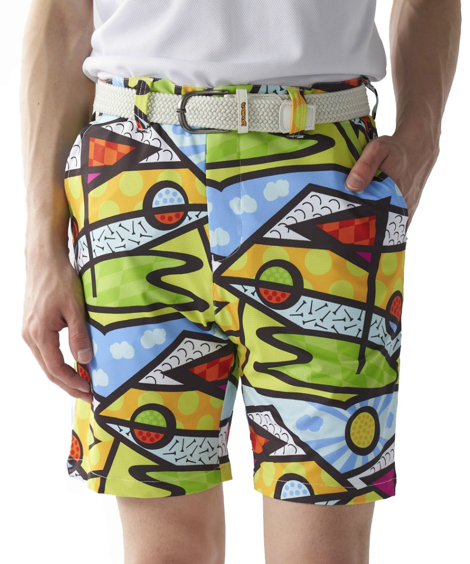 ゴルフウェア ショートパンツ エコベントメッシュ柄ショートパンツ
