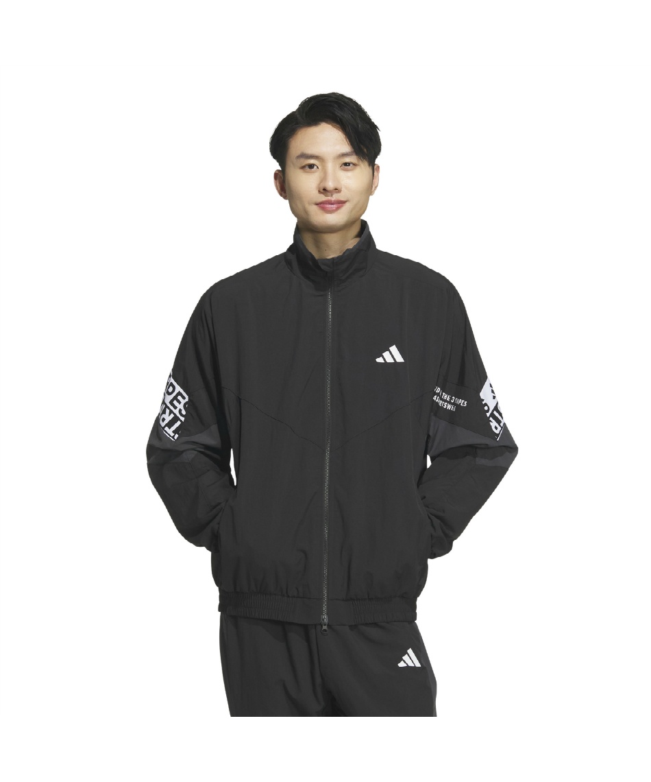 アディダスadidasプリントウィンドブレーカースマイリーフェイス ♭ アディダス(adidas) ウインドブレーカー ジャケット ワーディング