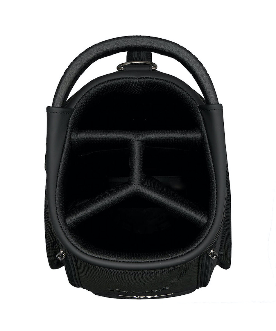 超美品！テーラーメイド　ハイグレード黒キャディバッグ　大きめ　9.5型　レザー調 超美品！テーラーメイド ハイグレード黒キャディバッグ 大きめ 9.5型