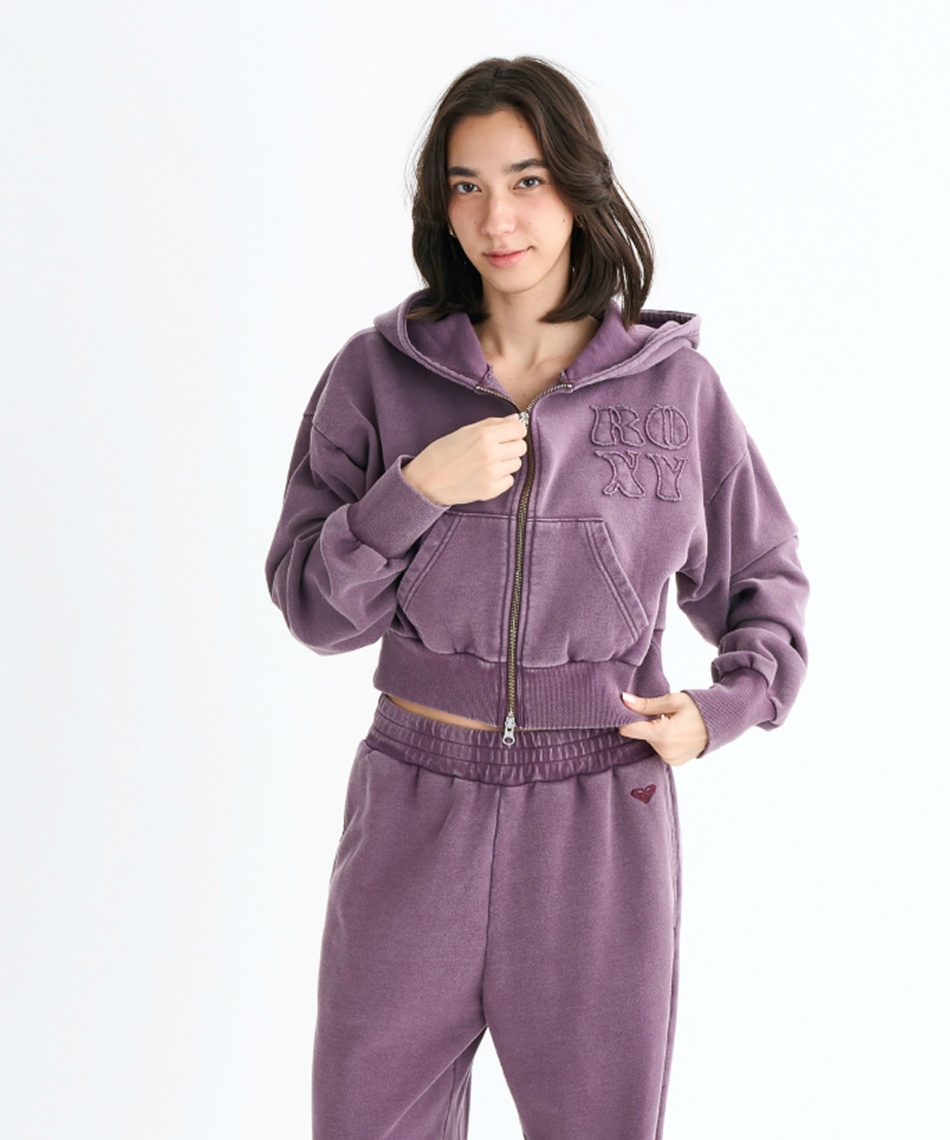 ロキシー(ROXY) スウェットパーカー YOLO ウォッシュ 裏毛FZHD