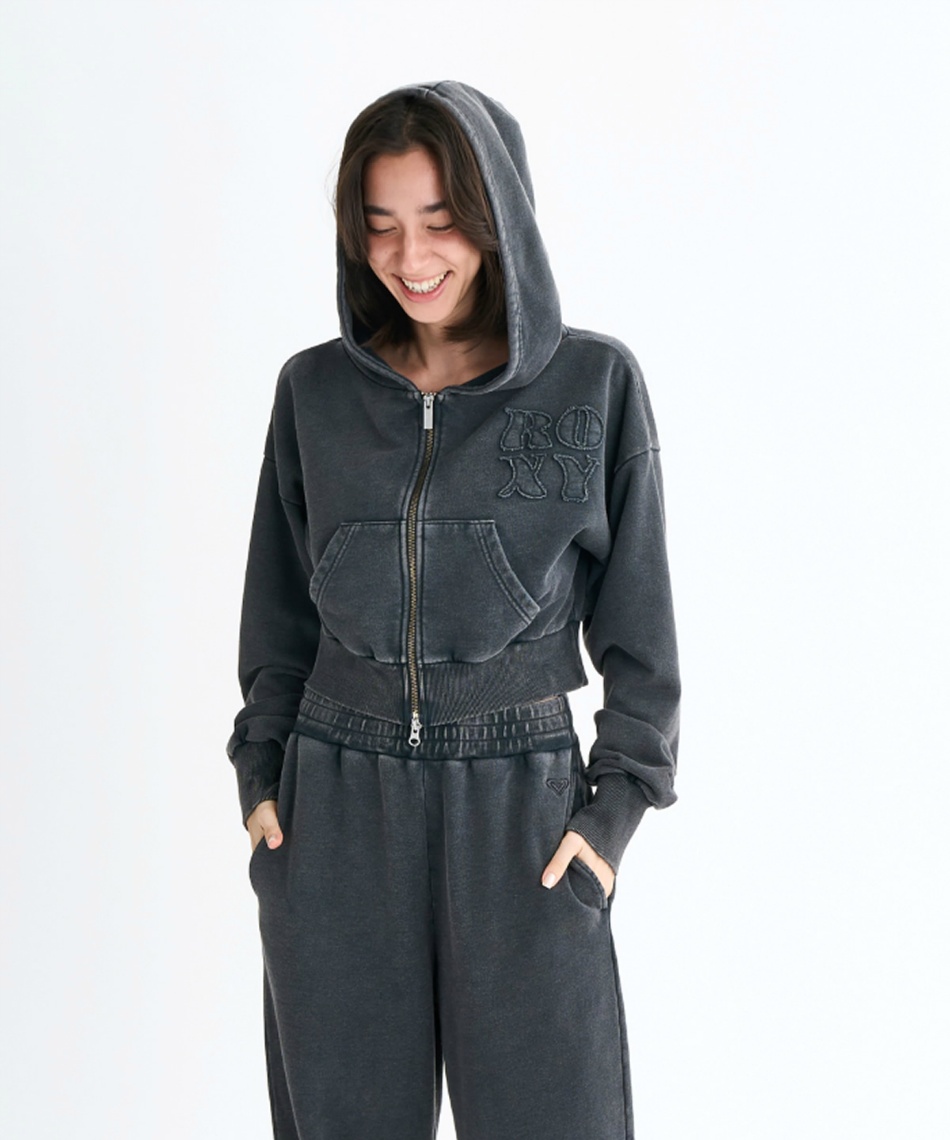 ロキシー(ROXY) スウェットパーカー YOLO ウォッシュ 裏毛FZHD